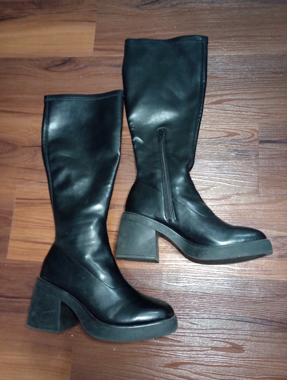 Wild Fable Chunky Heel Knee High Boots Faux Leather Witchy Whimsigoth